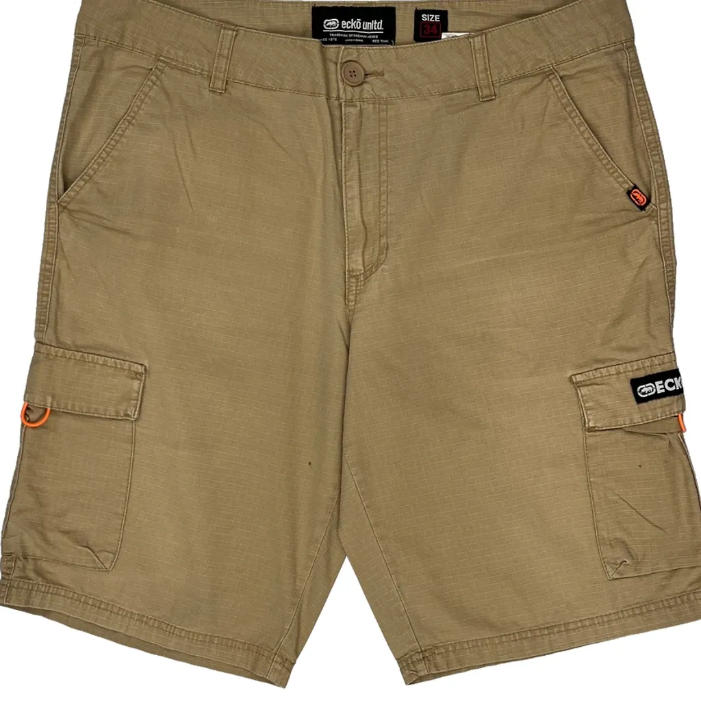 Ecko Unltd Cargo Shorts - 34W 11L Beige Cotton - Image 9