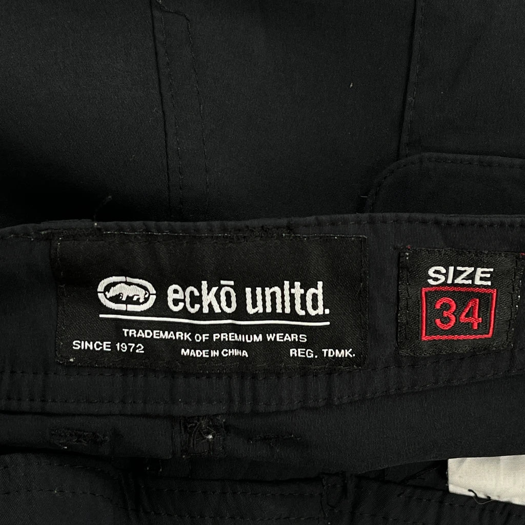Ecko Unltd Cargo Shorts - 32W 11L Black Cotton - Image 6