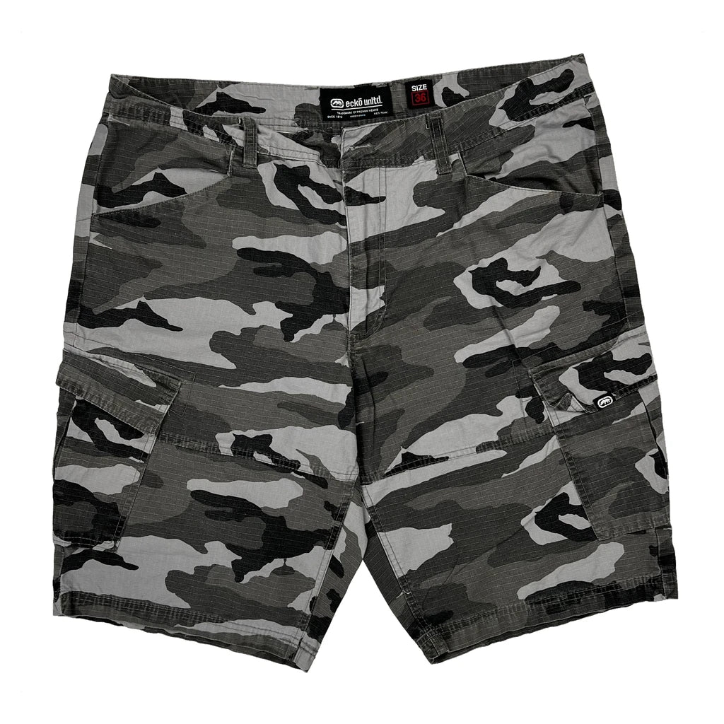 Ecko Unltd Camo Cargo Shorts - 36W 10L Gray Cotton - Image 2