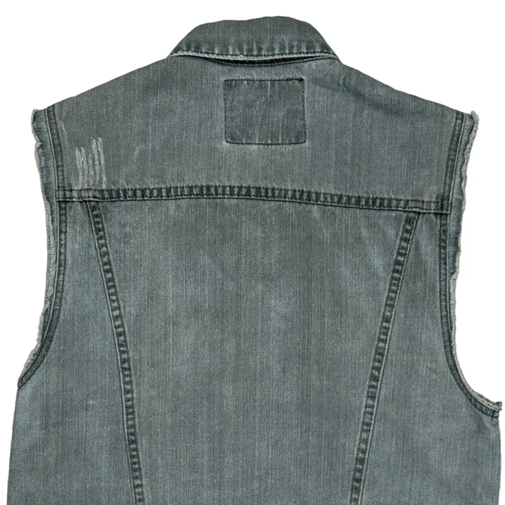 Ecko Unltd Denim Gilet - Small Light Wash Cotton Blend - Image 8