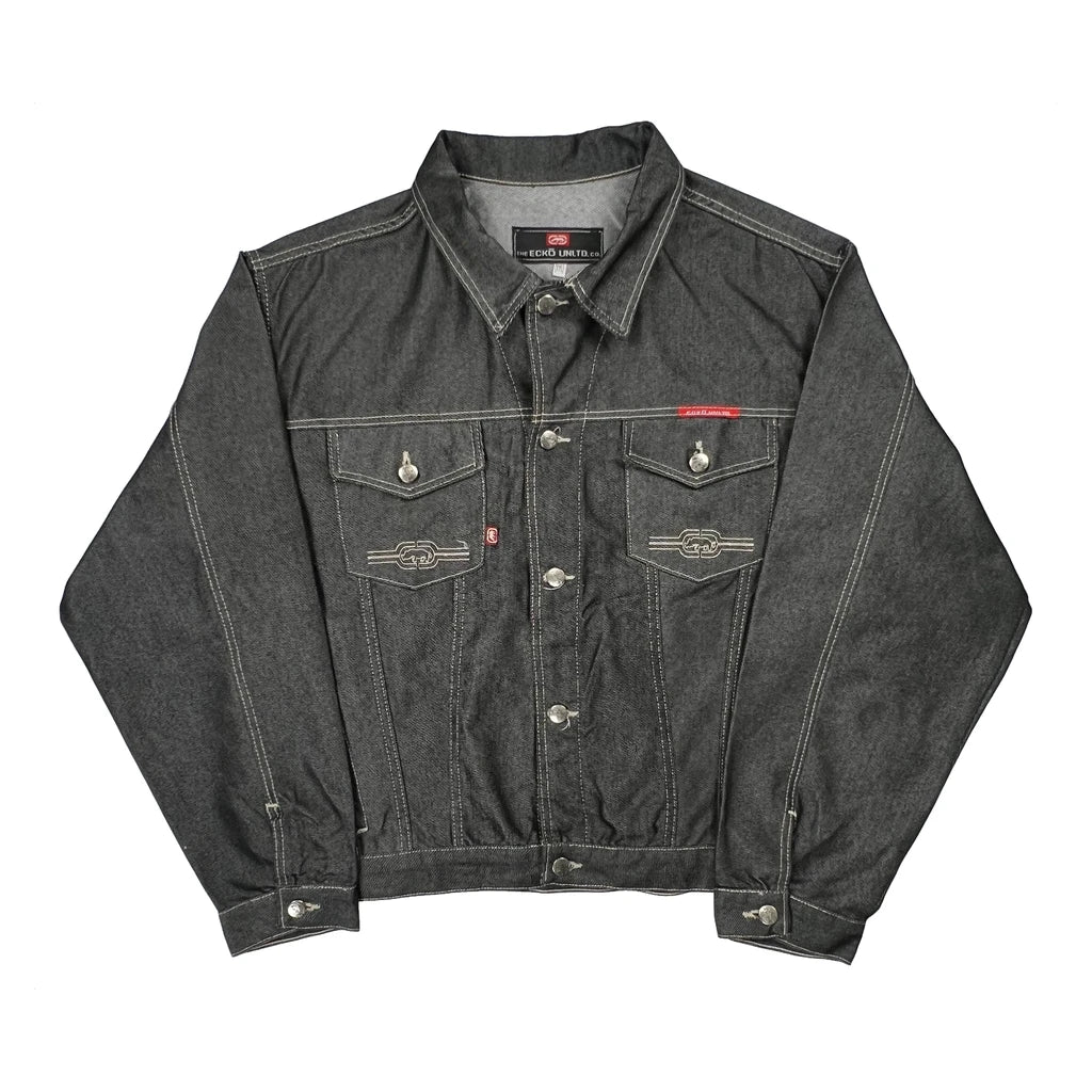 Ecko Unltd Contrast Stitch Denim Jacket - 2XL Gray Denim