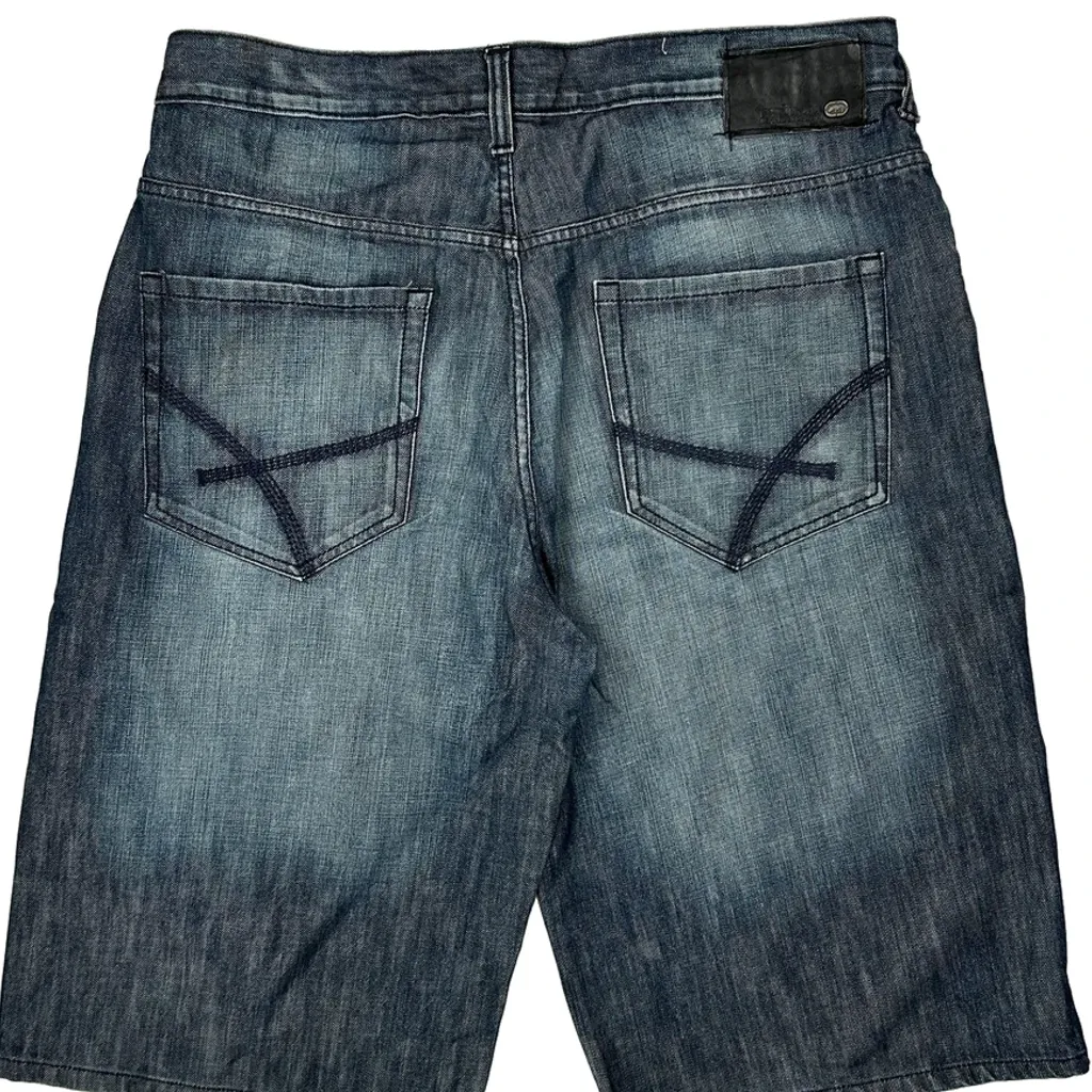 Ecko Unltd Baggy Denim Shorts - 38W 12L Blue Cotton - Image 7