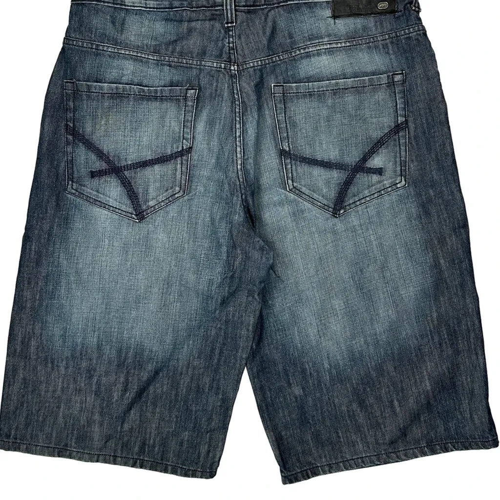 Ecko Unltd Baggy Denim Shorts - 38W 12L Blue Cotton - Image 8