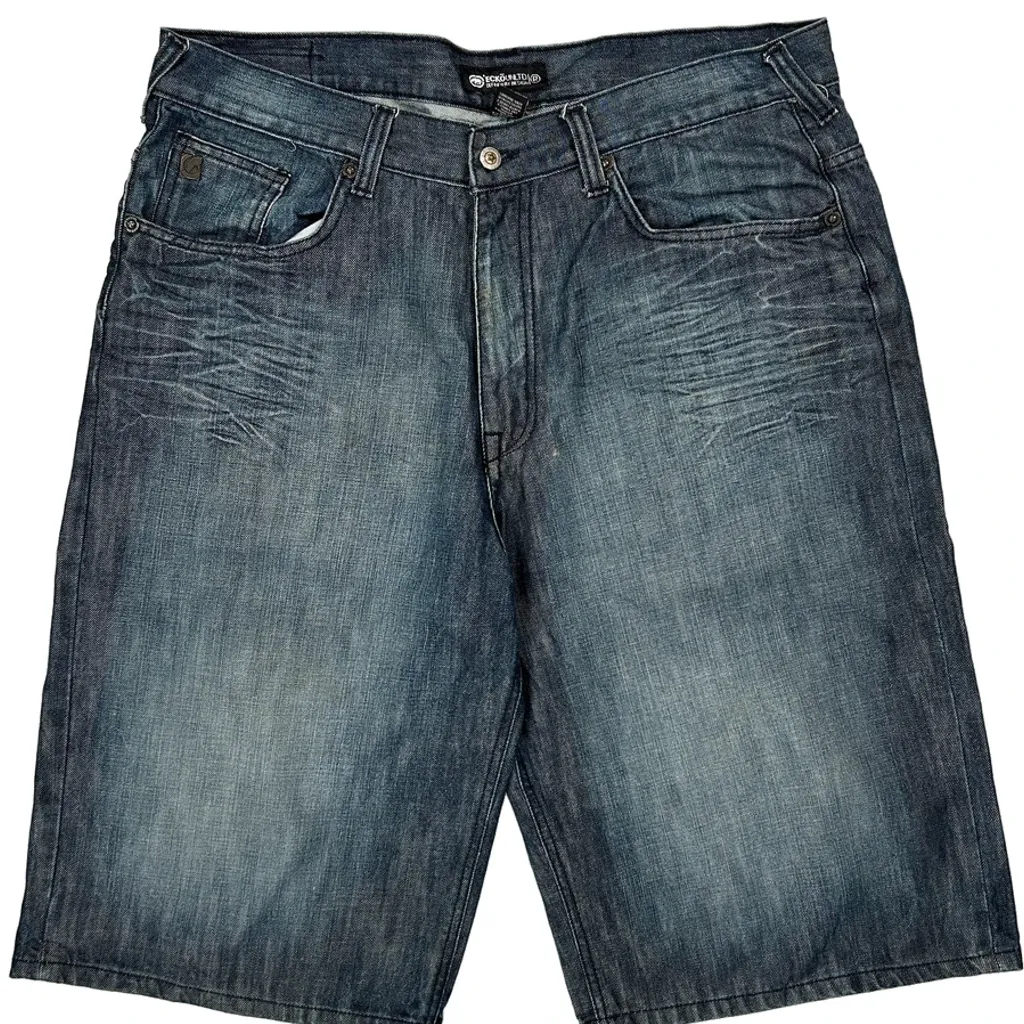 Ecko Unltd Baggy Denim Shorts - 38W 12L Blue Cotton - Image 9