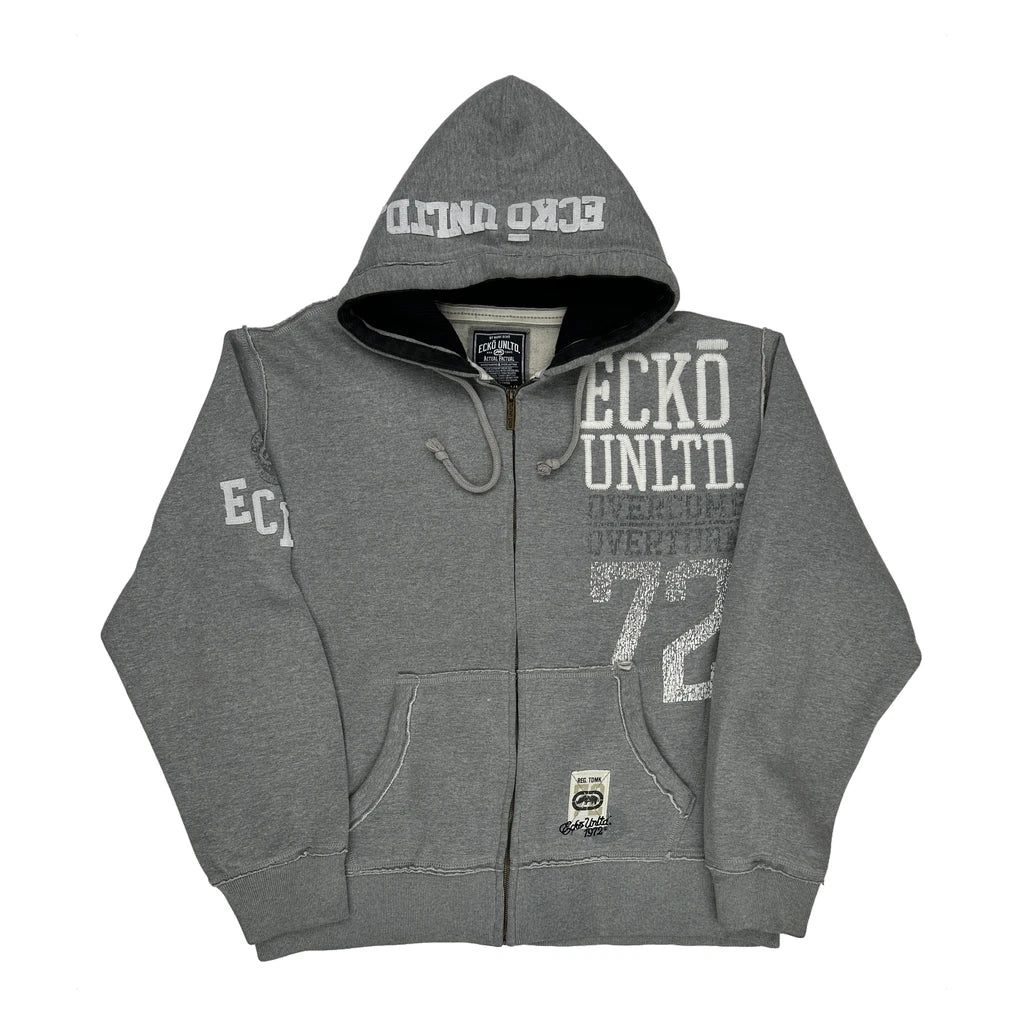 Ecko Unltd Spellout Hoodie - XL Grey Cotton