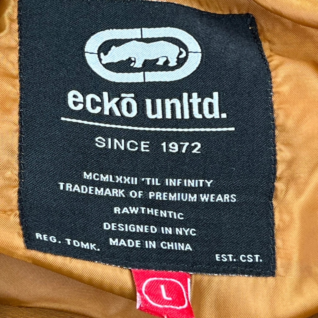 Ecko Unltd Hooded Workwear Shirt Jacket - Large Orange Polyester - Image 3
