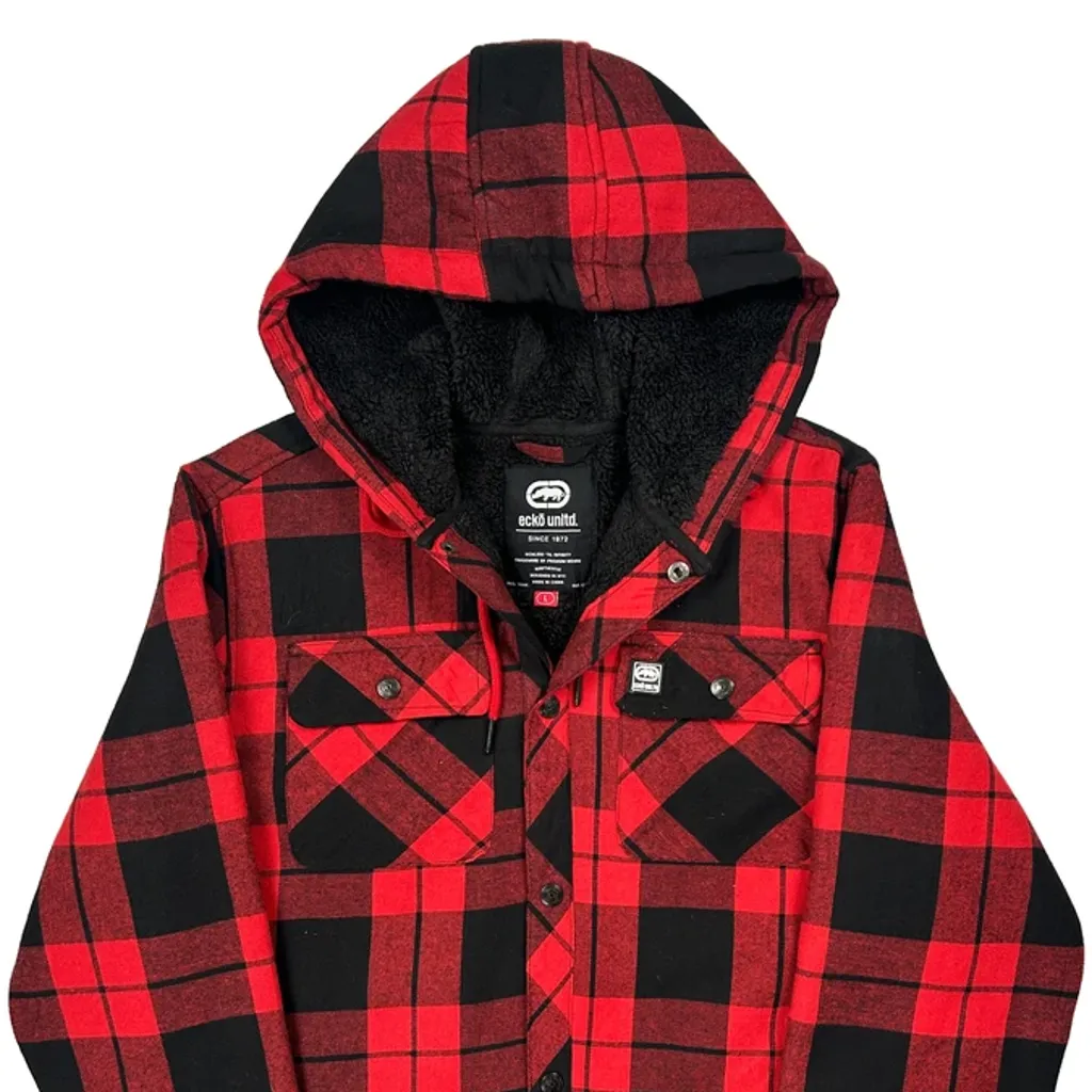 Ecko Unltd Checked Jacket - Large Red Cotton - Image 4