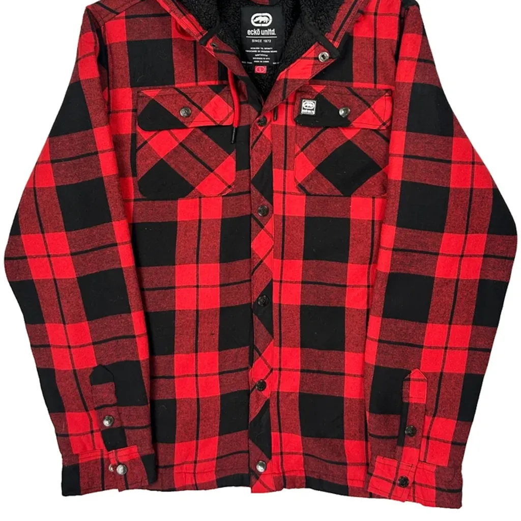 Ecko Unltd Checked Jacket - Large Red Cotton - Image 5