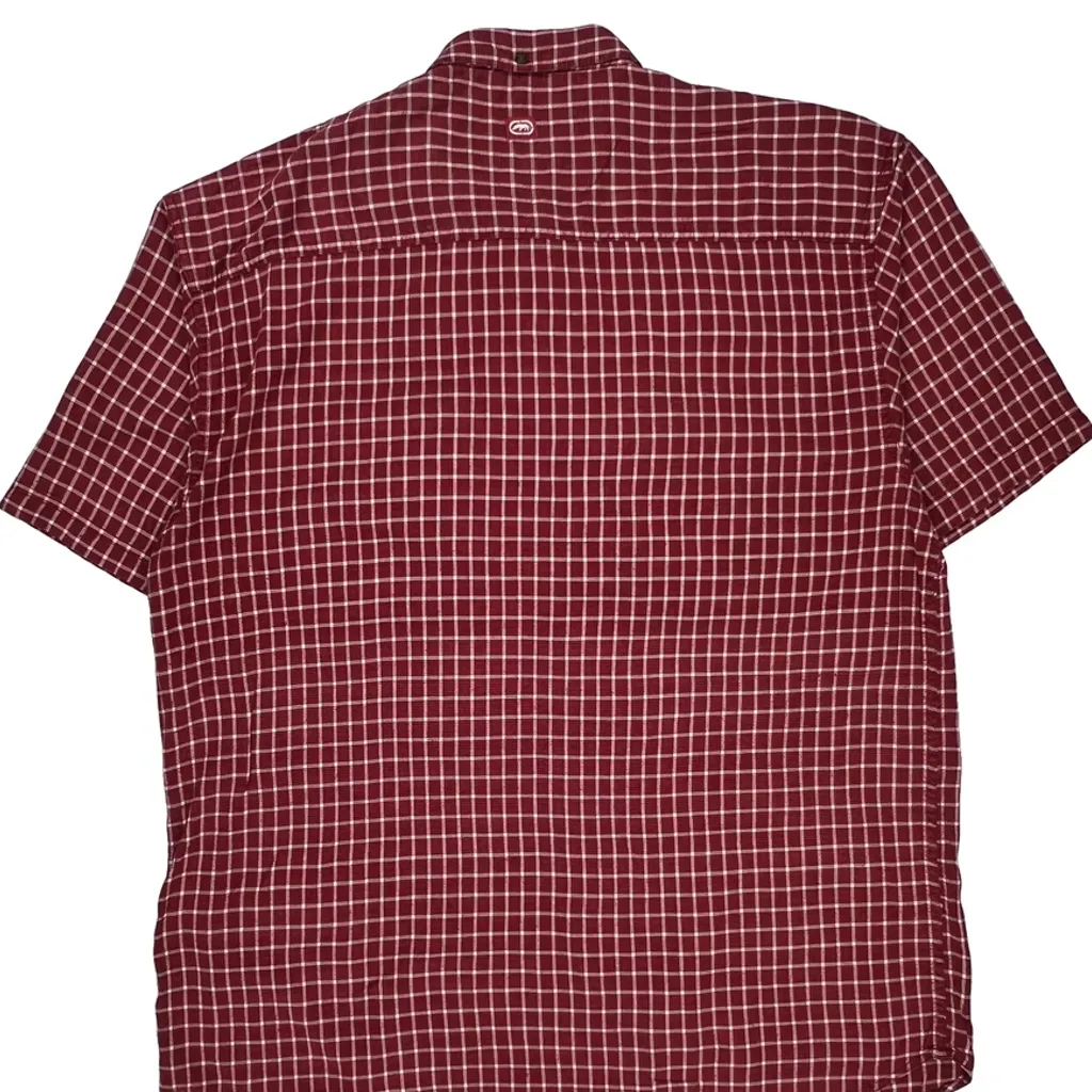 Ecko Unltd Checked Short Sleeve Shirt - XL Red Cotton Blend - Image 7