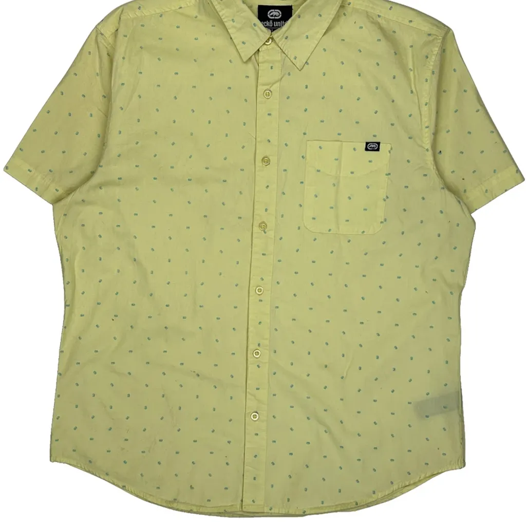 Ecko Unltd Polka Dot Short Sleeve Shirt - XL Yellow Cotton - Image 4