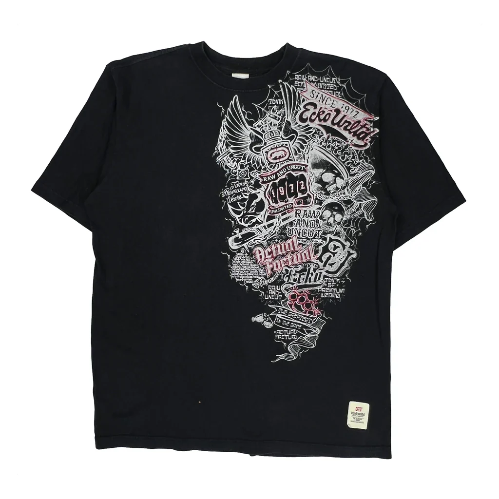 Ecko Unltd Graphic T-Shirt - XL Black Cotton