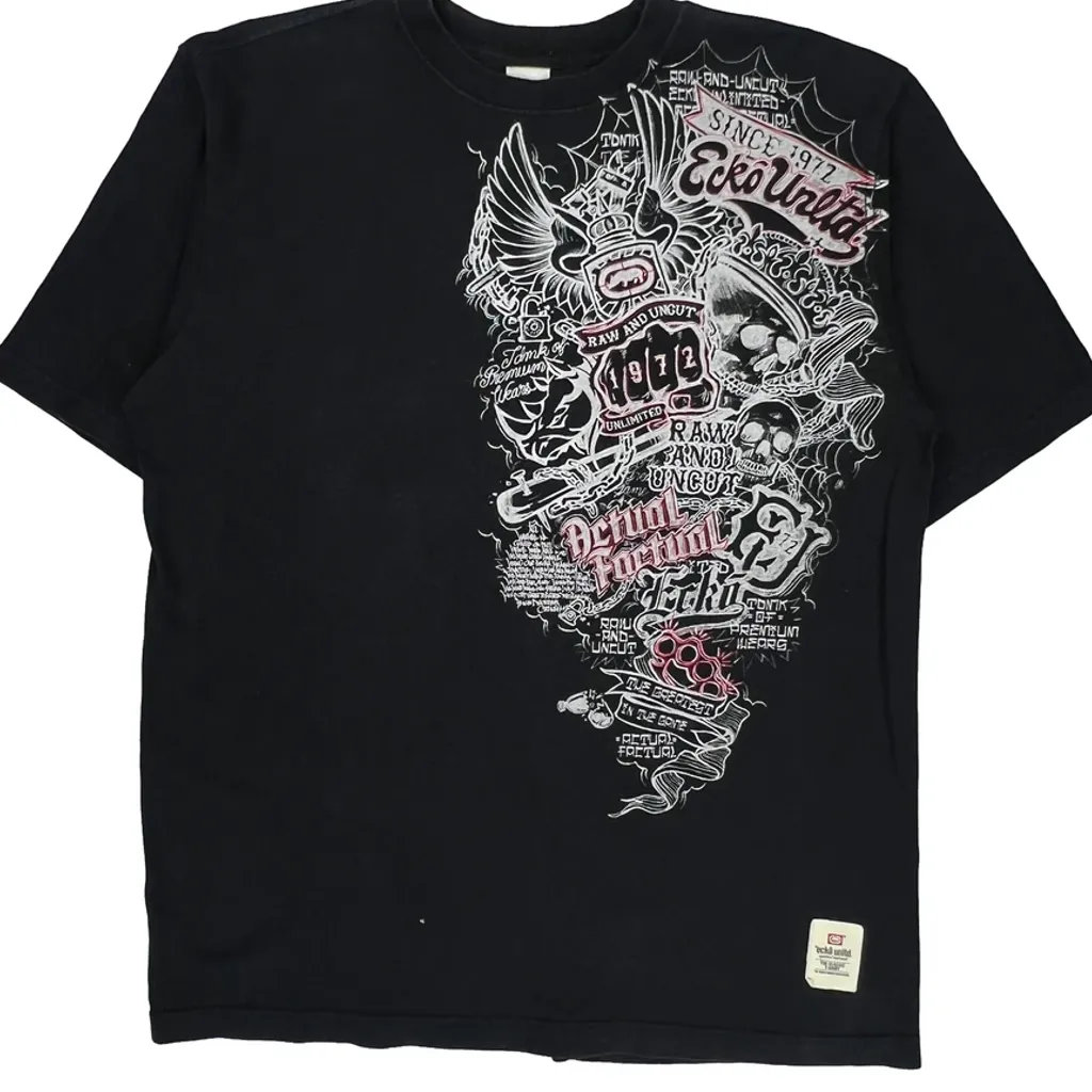 Ecko Unltd Graphic T-Shirt - XL Black Cotton - Image 5