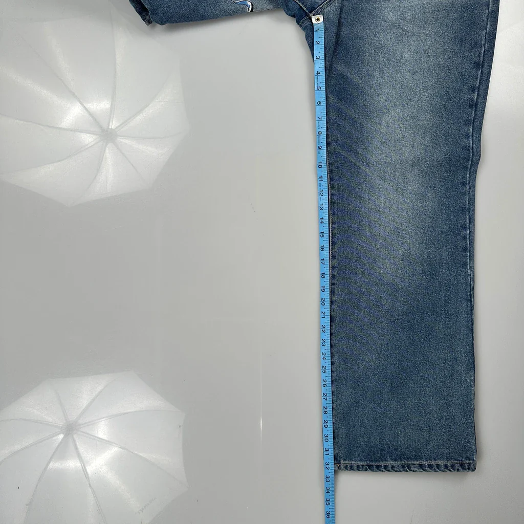 Ed Hardy Graphic Jeans - 34W 32L Blue Denim - Image 5