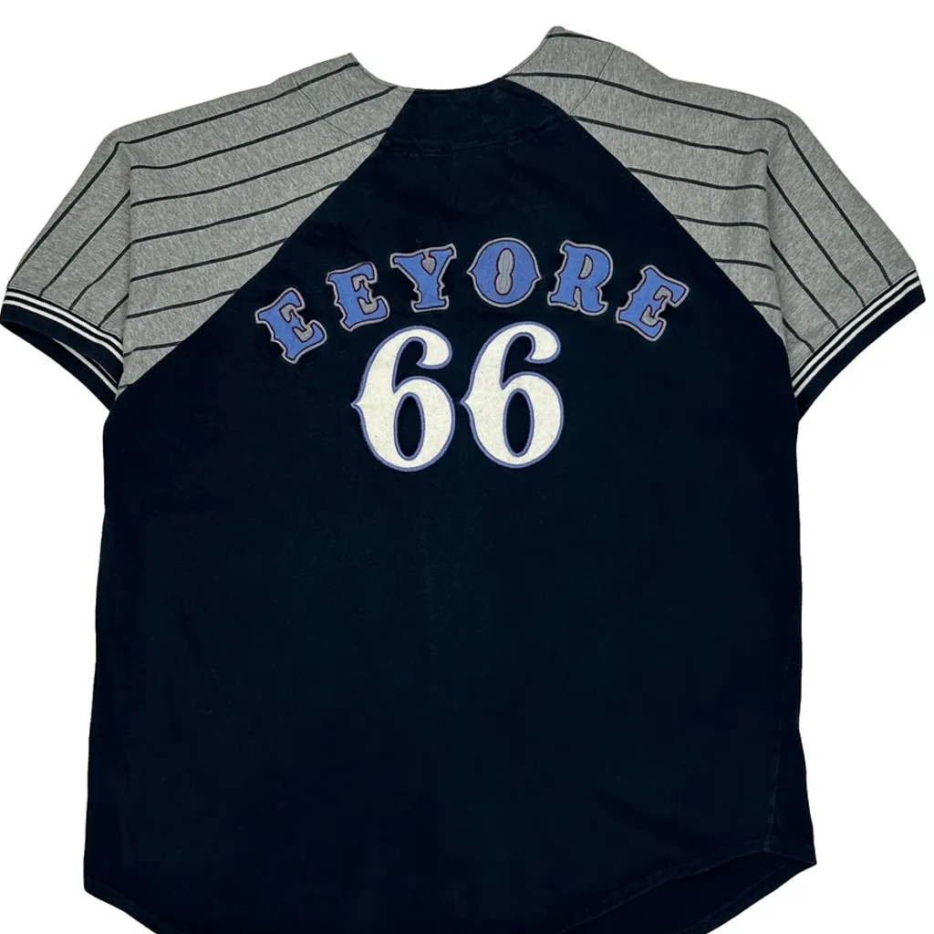 Eeyore Disney Cartoon Baseball Jersey - Small Navy Cotton - Image 6
