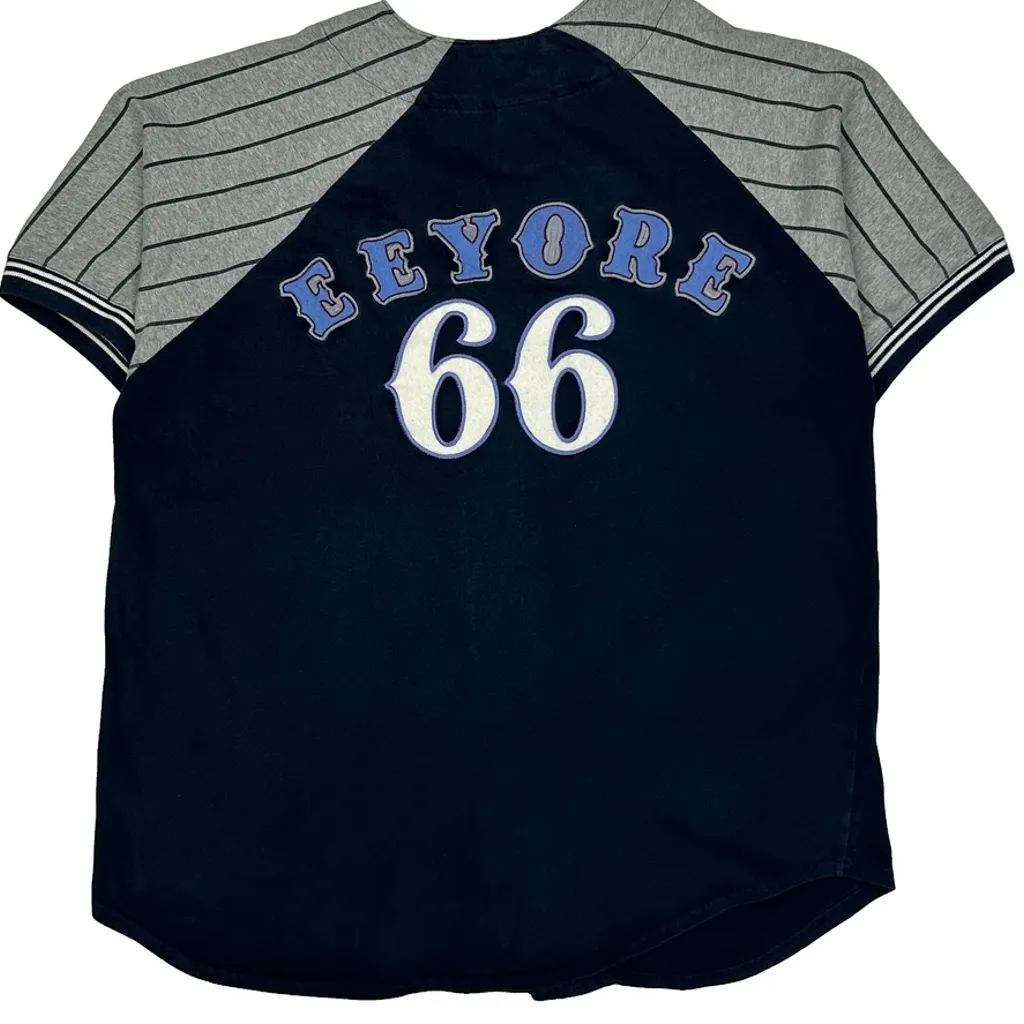 Eeyore Disney Cartoon Baseball Jersey - Small Navy Cotton - Image 7