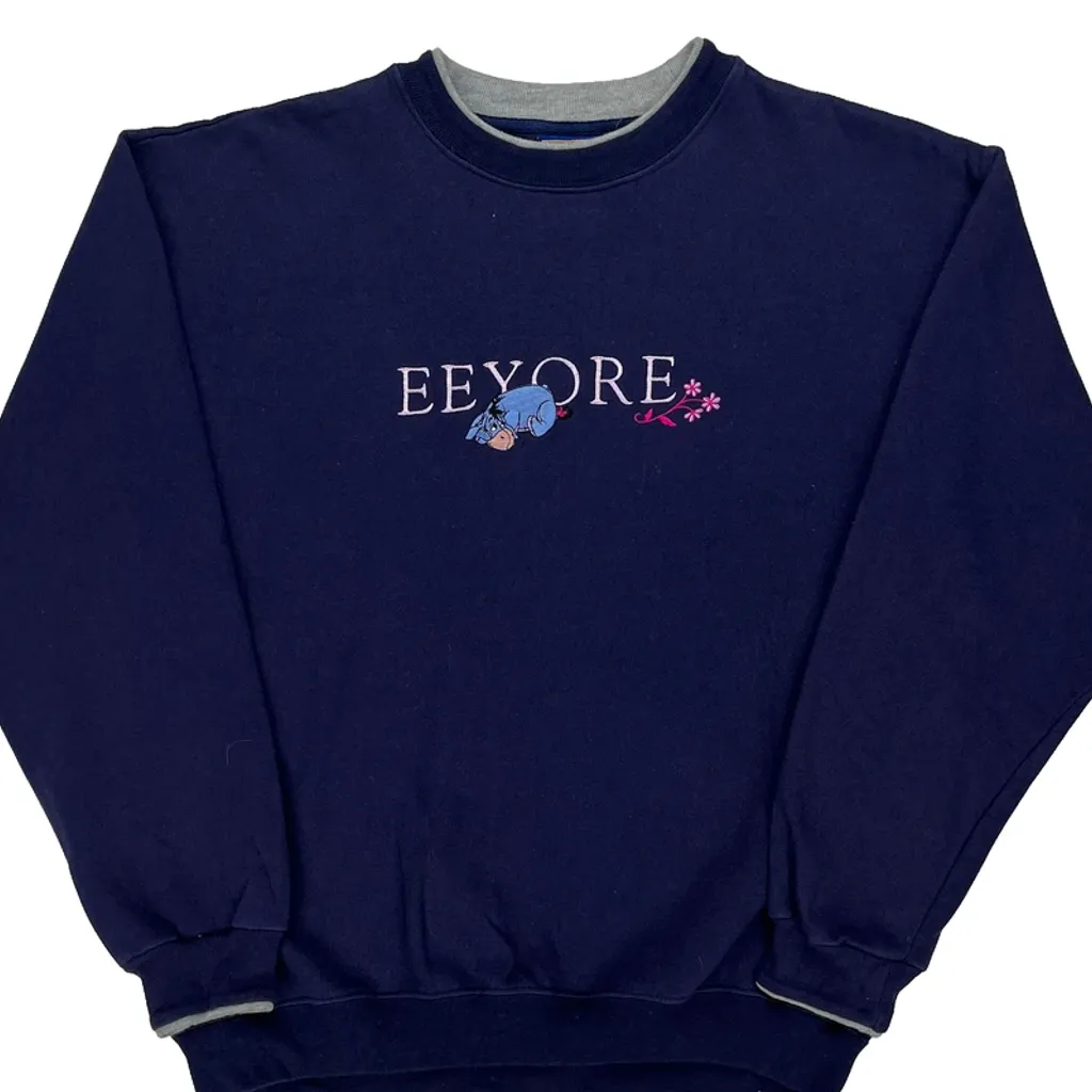 Eeyore Disney Cartoon Sweatshirt - Medium Navy Cotton - Image 4
