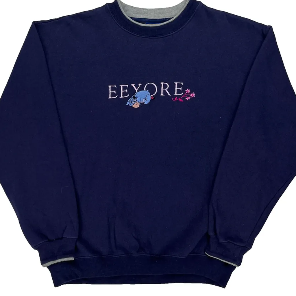 Eeyore Disney Cartoon Sweatshirt - Medium Navy Cotton - Image 5