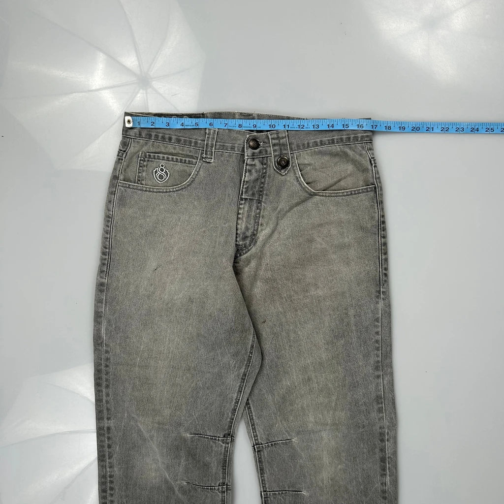 Eight Embroidered Jeans - 34W 31L Grey Cotton - Image 3
