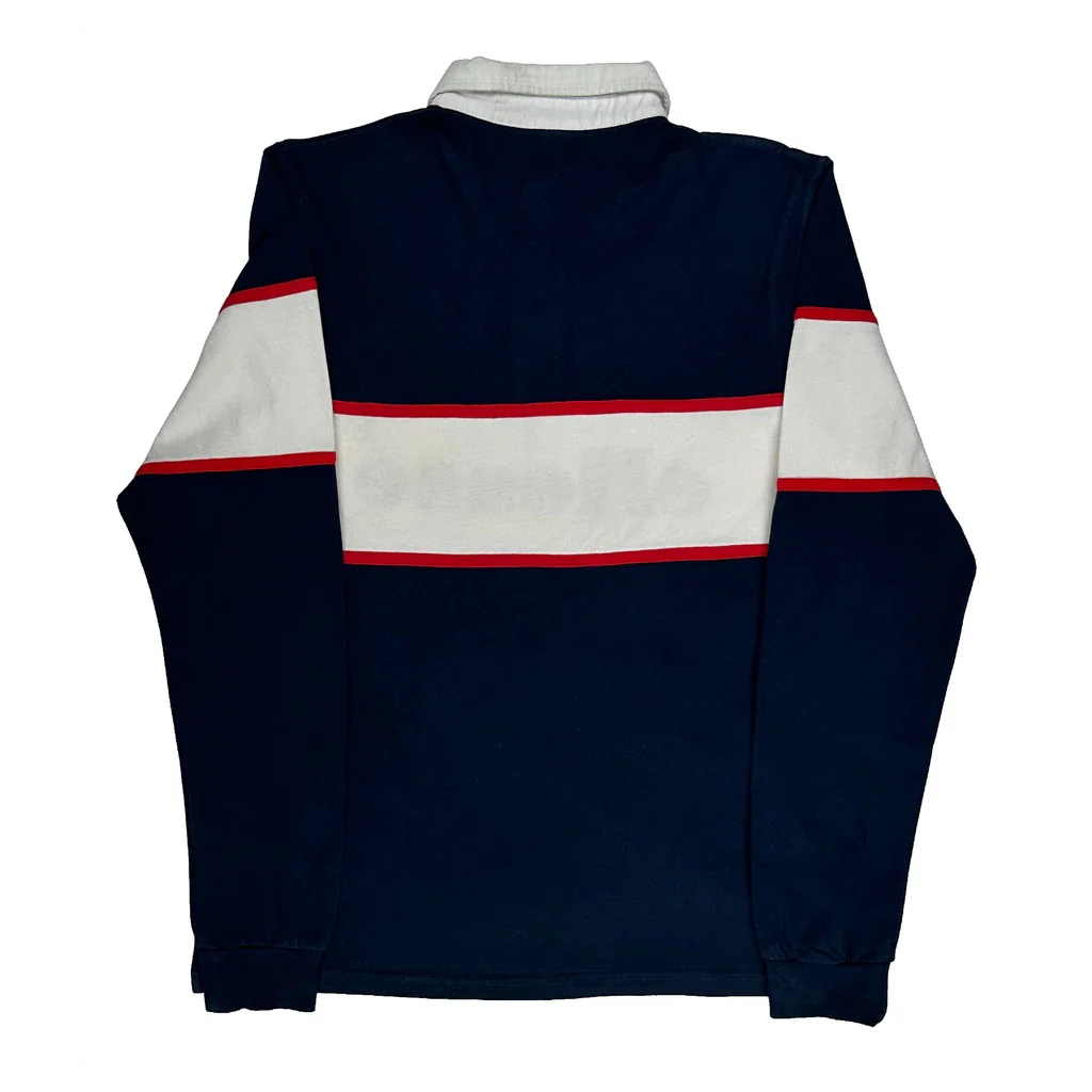 Ellesse Spellout Rugby Shirt - Medium Navy Cotton - Image 2