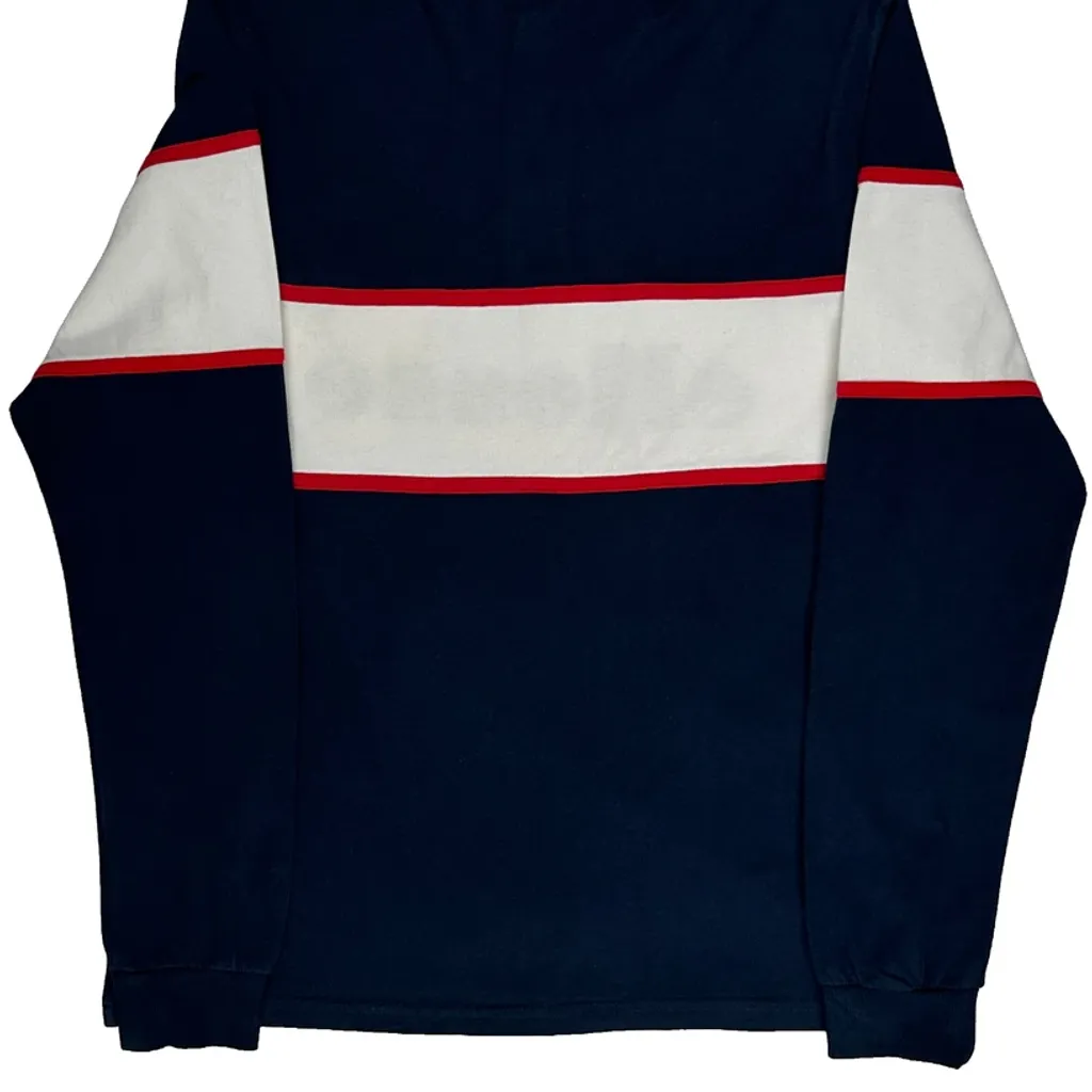 Ellesse Spellout Rugby Shirt - Medium Navy Cotton - Image 7