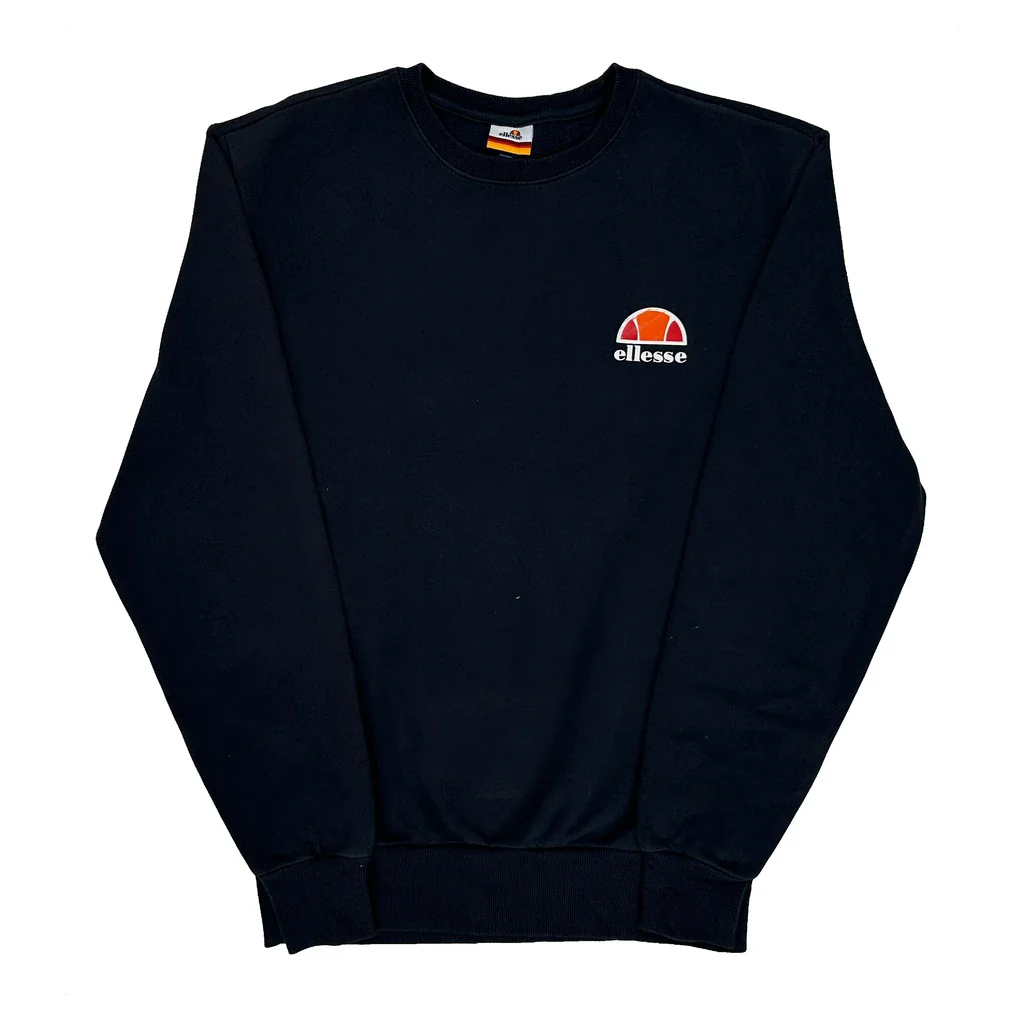Ellesse Sweatshirt - Large Black Cotton