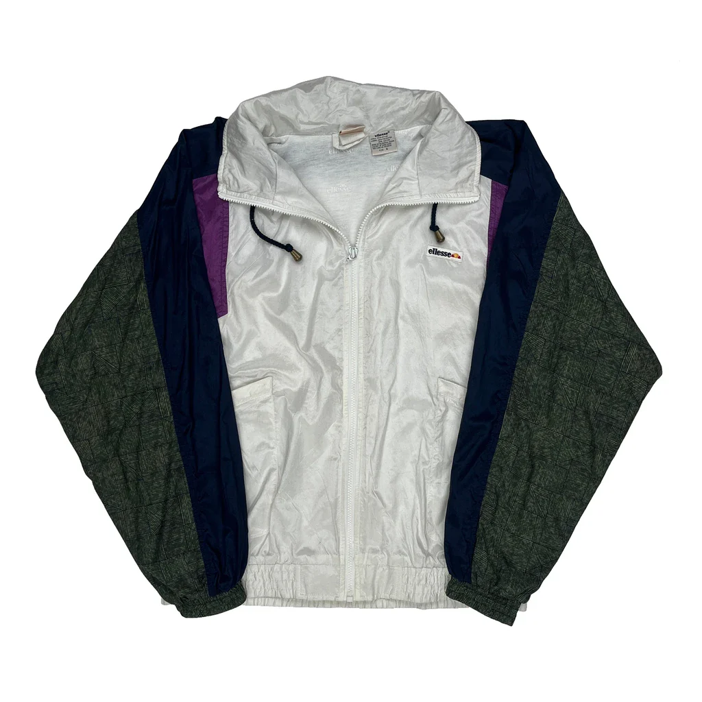 Ellesse Windbreaker - Small White Nylon