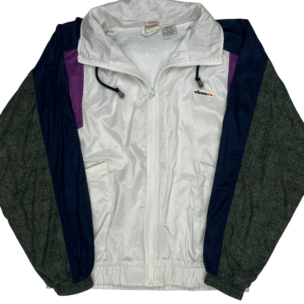Ellesse Windbreaker - Small White Nylon - Image 4