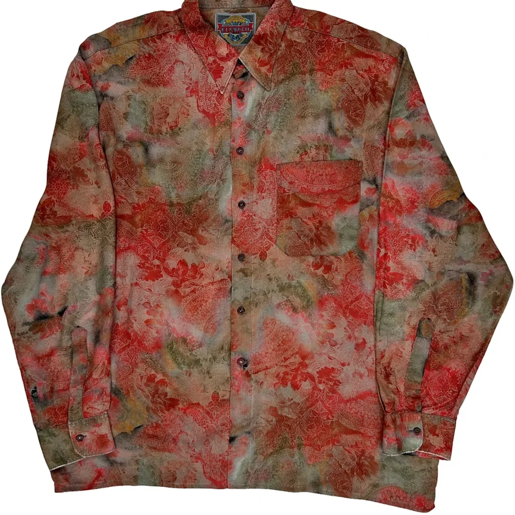 Elsbach Floral Shirt - XL Red Cotton - Image 6