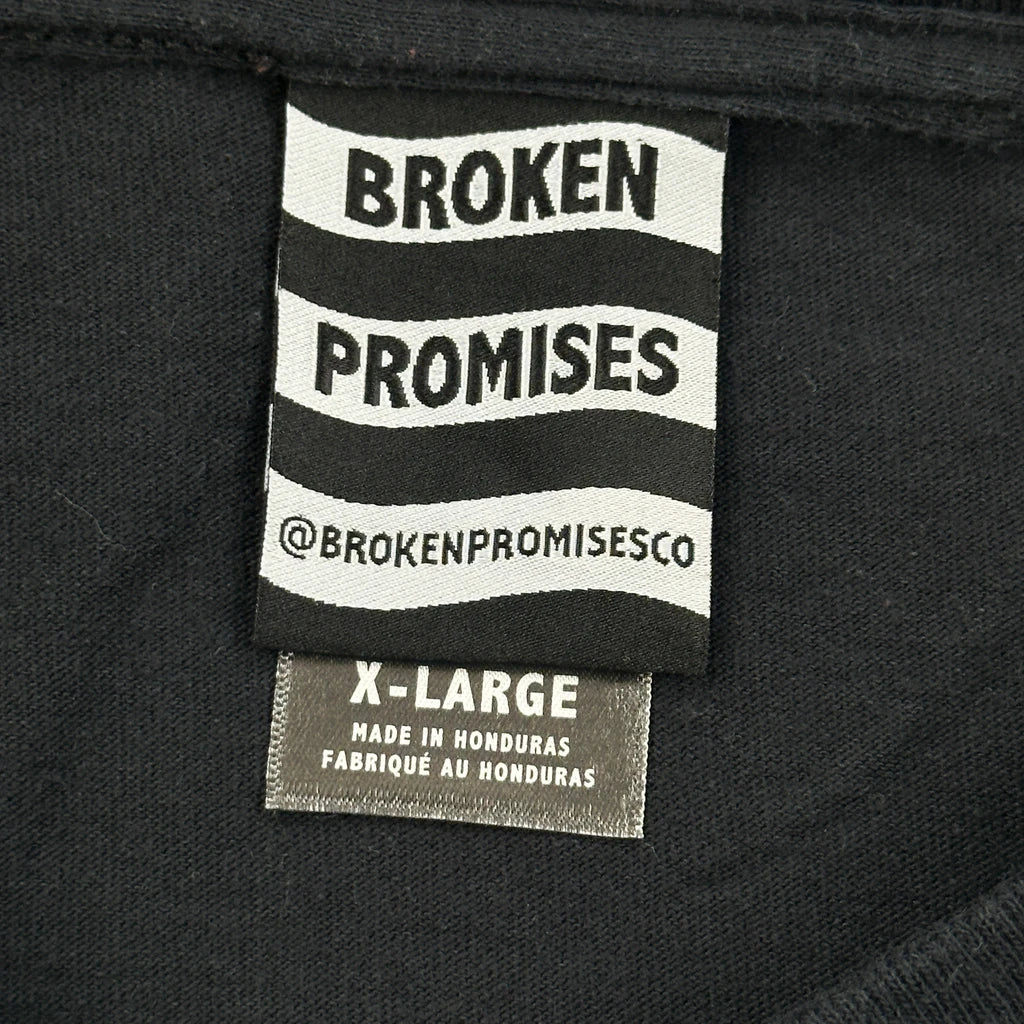 Emotional Wave Broken Promises Graphic T-Shirt - XL Black Cotton - Image 3