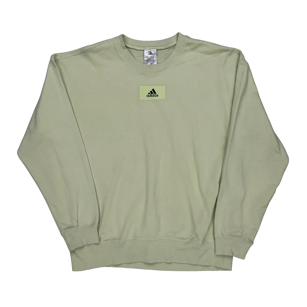 End Plastic Waste Adidas Sweatshirt - Medium Green Cotton