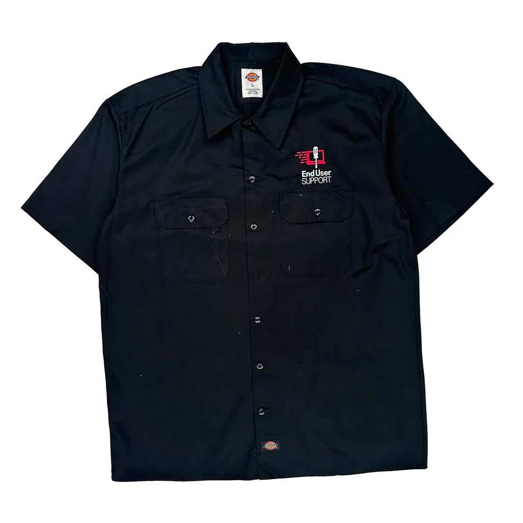 End USer Support Dickies Short Sleeve Shirt - Large Black Cotton