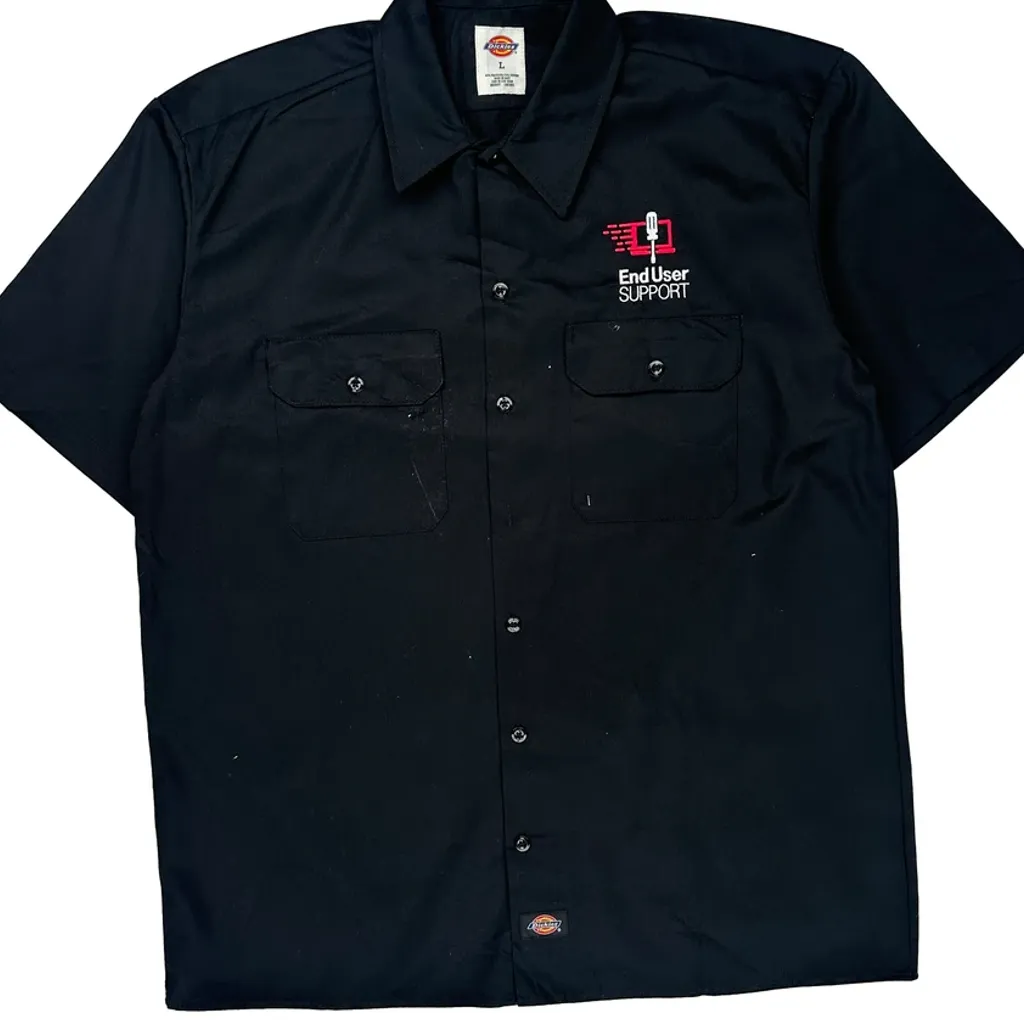 End USer Support Dickies Short Sleeve Shirt - Large Black Cotton - Image 4