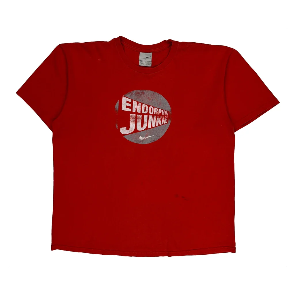 Endorphin Junkie Nike T-Shirt - Large Red Cotton