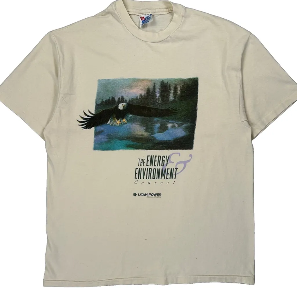 Energy & Environment Contest Hanes Graphic T-Shirt - Large Cream Cotton - Image 4