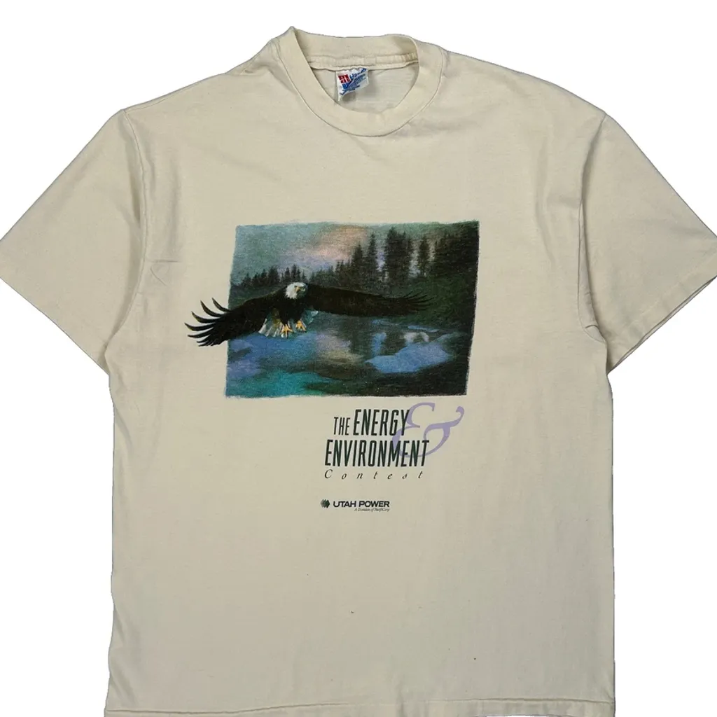 Energy & Environment Contest Hanes Graphic T-Shirt - Large Cream Cotton - Image 5