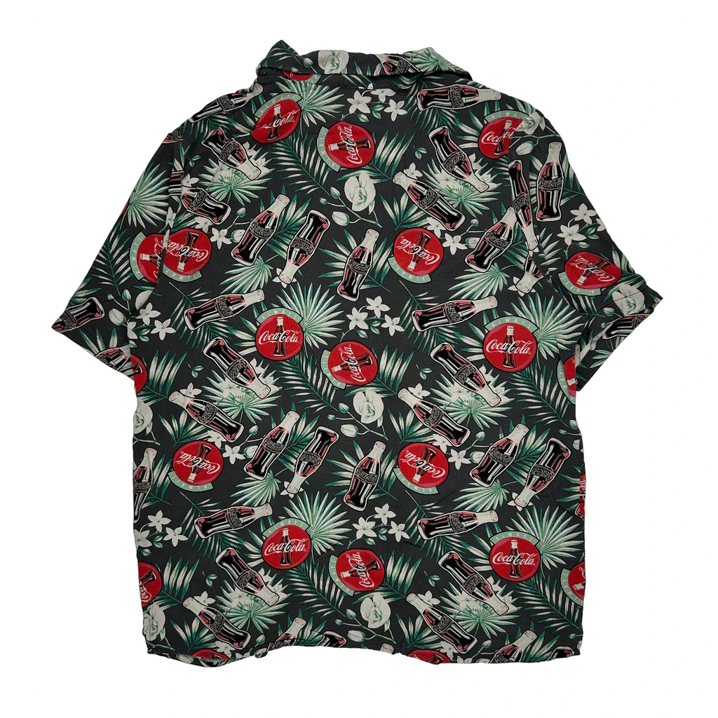 Enjoy Coca-Cola Hawaiian Shirt - XL Black Cotton - Image 2