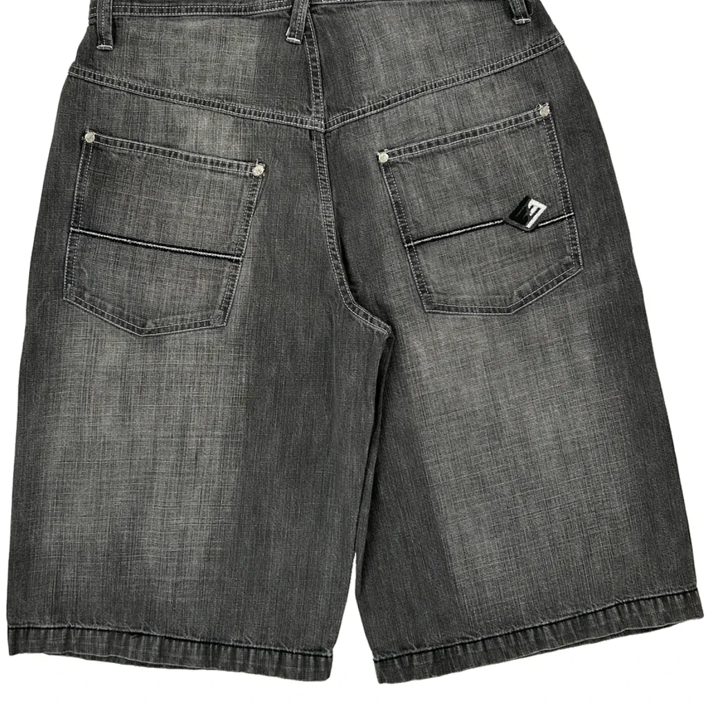 Enyce Baggy Denim Shorts - 32W 12L Grey Cotton - Image 8