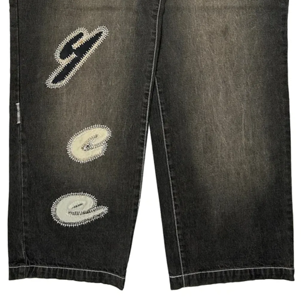 Enyce Baggy Graphic Jeans - 34W 32L Black Cotton - Image 9