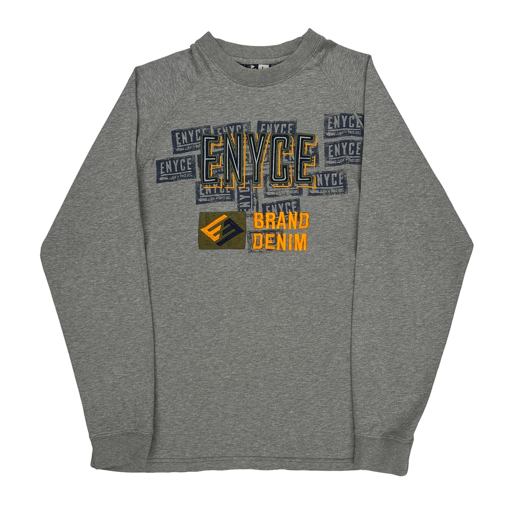 Enyce Long Sleeve T-Shirt - Large Gray Cotton