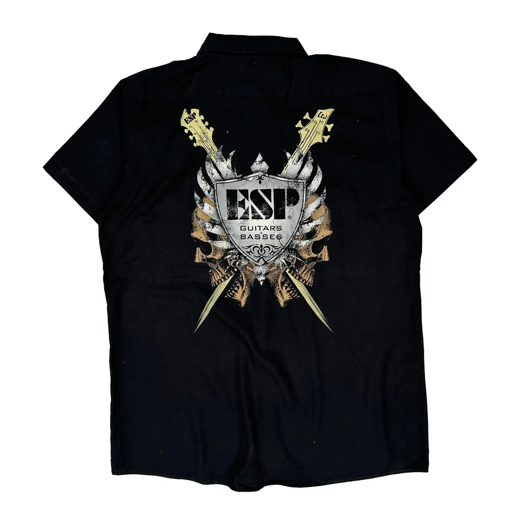 Esp Guitars Logo Dickies Graphic Short Sleeve Shirt - Large Black Polyester Blend - Image 2