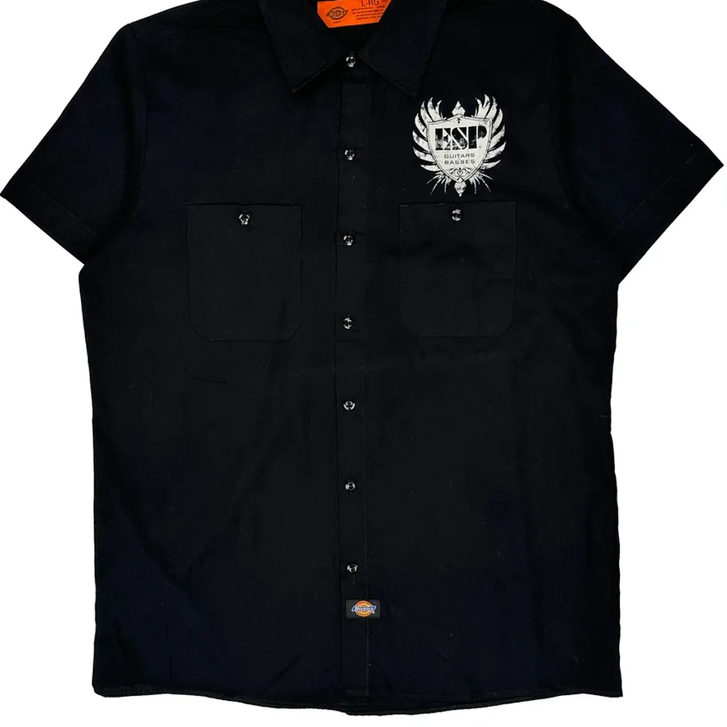 Esp Guitars Logo Dickies Graphic Short Sleeve Shirt - Large Black Polyester Blend - Image 4