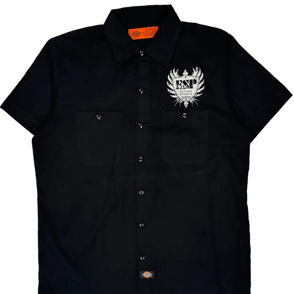Esp Guitars Logo Dickies Graphic Short Sleeve Shirt - Large Black Polyester Blend - Image 5