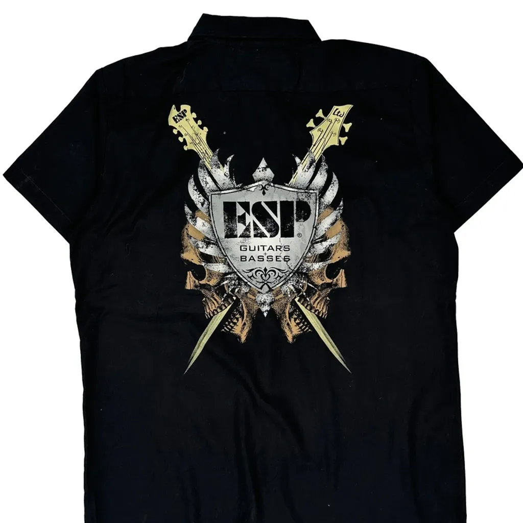 Esp Guitars Logo Dickies Graphic Short Sleeve Shirt - Large Black Polyester Blend - Image 6