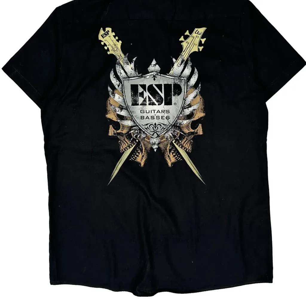 Esp Guitars Logo Dickies Graphic Short Sleeve Shirt - Large Black Polyester Blend - Image 7