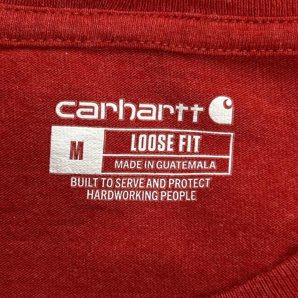 Est. 1889 Carhartt Spellout Long Sleeve T-Shirt - Medium Red Cotton - Image 3