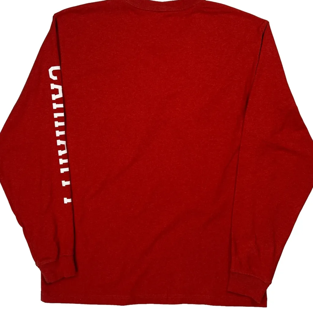 Est. 1889 Carhartt Spellout Long Sleeve T-Shirt - Medium Red Cotton - Image 7