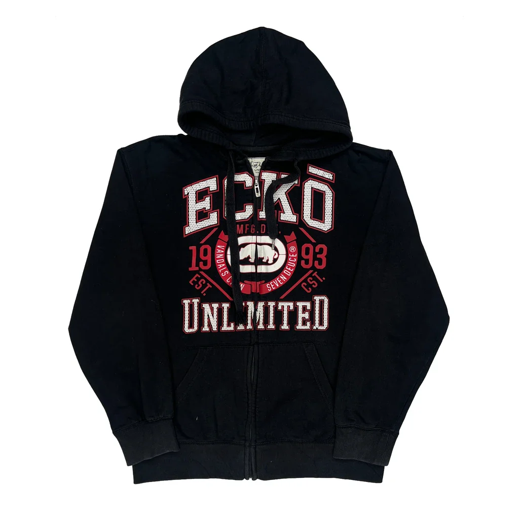 Est. 1993 Ecko Unltd Graphic Hoodie - Large Black Cotton