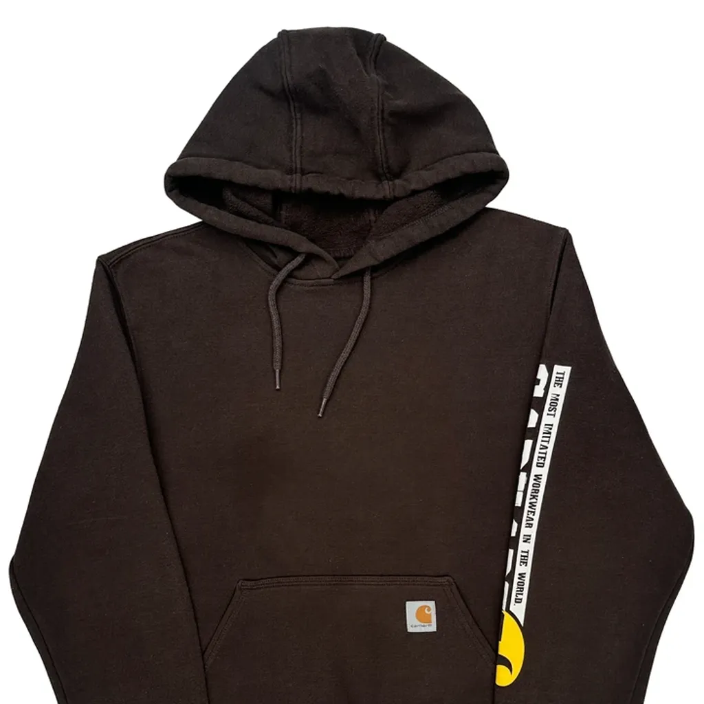 Established 1889 Carhartt Hoodie - Small Brown Cotton - Image 5