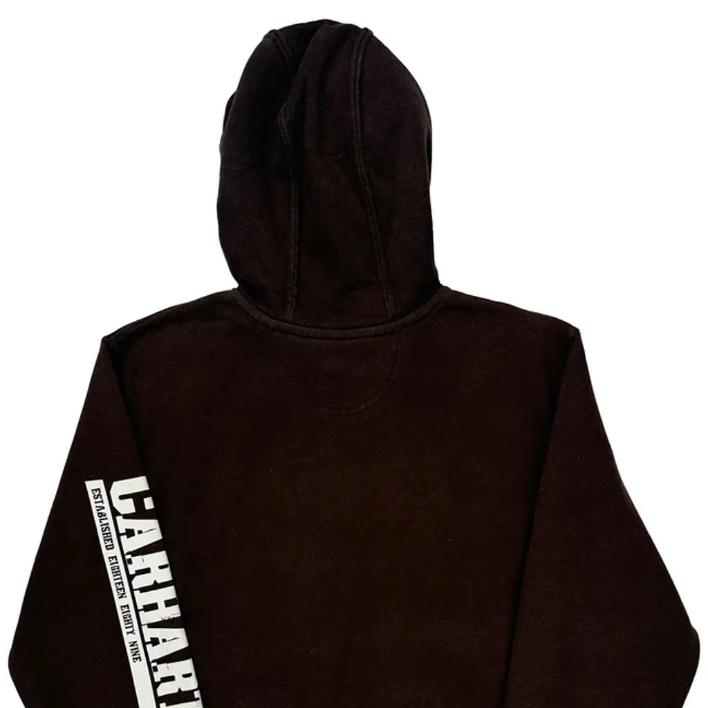 Established 1889 Carhartt Hoodie - Small Brown Cotton - Image 7