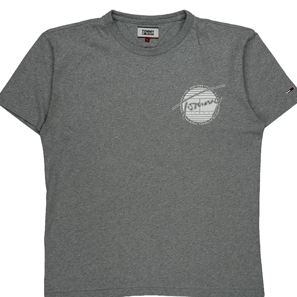 Established 1985 New York City Tommy Jeans Graphic T-Shirt - Large Grey Cotton - Image 4